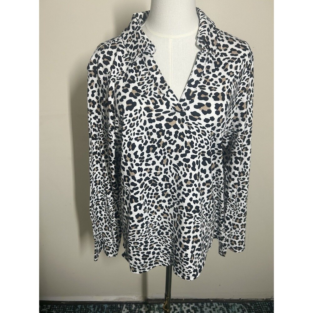 Charter Club Women's Pullover Size XXL Multicolor Leopard Print 311